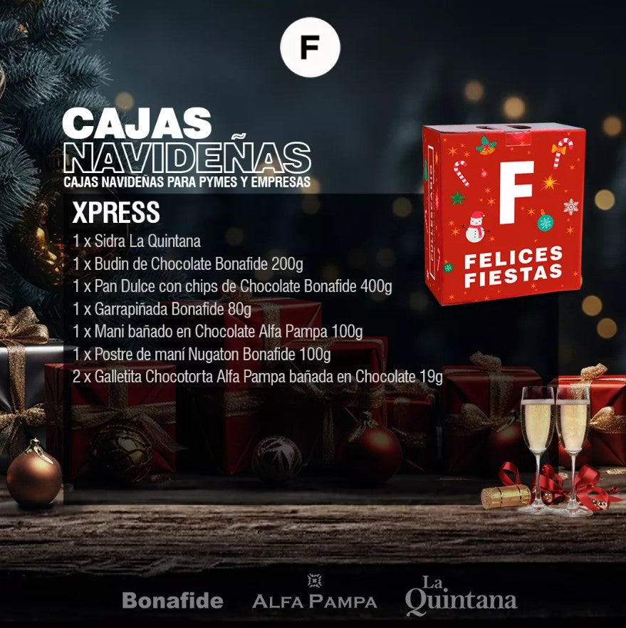 Caja Navideña XPRESS (ROJA Etiqueta Amarilla)