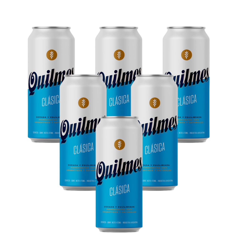 Cerveza Quilmes Lata 473ml Clasica Pack X6