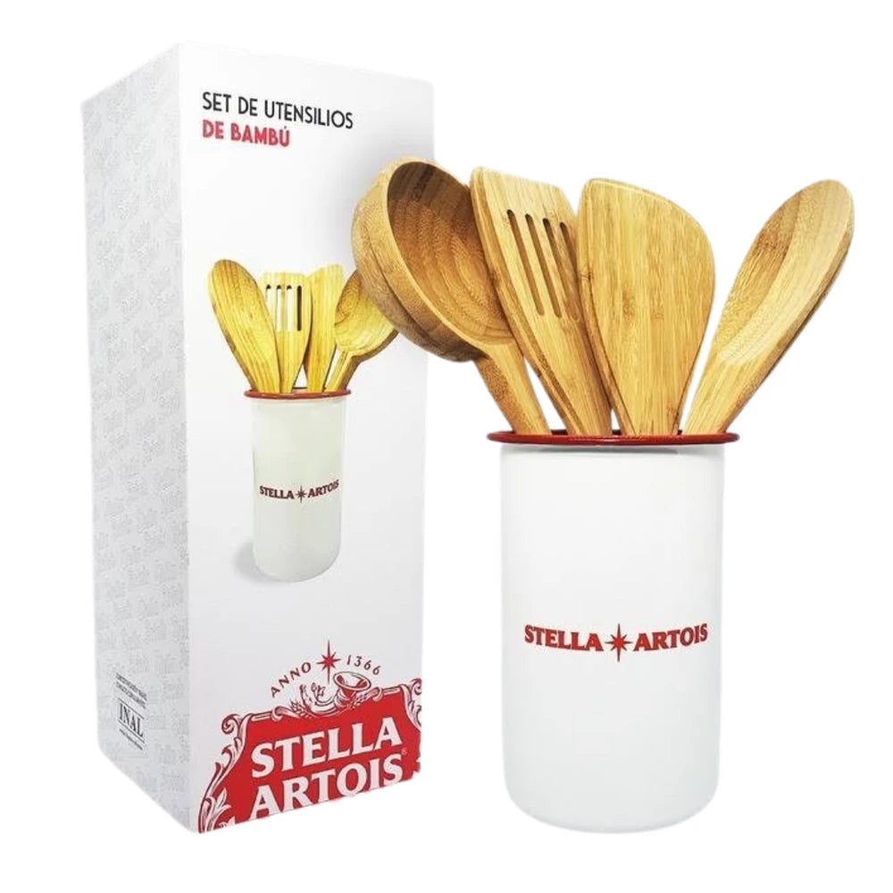 Set Cubiertos Madera Stella Artois