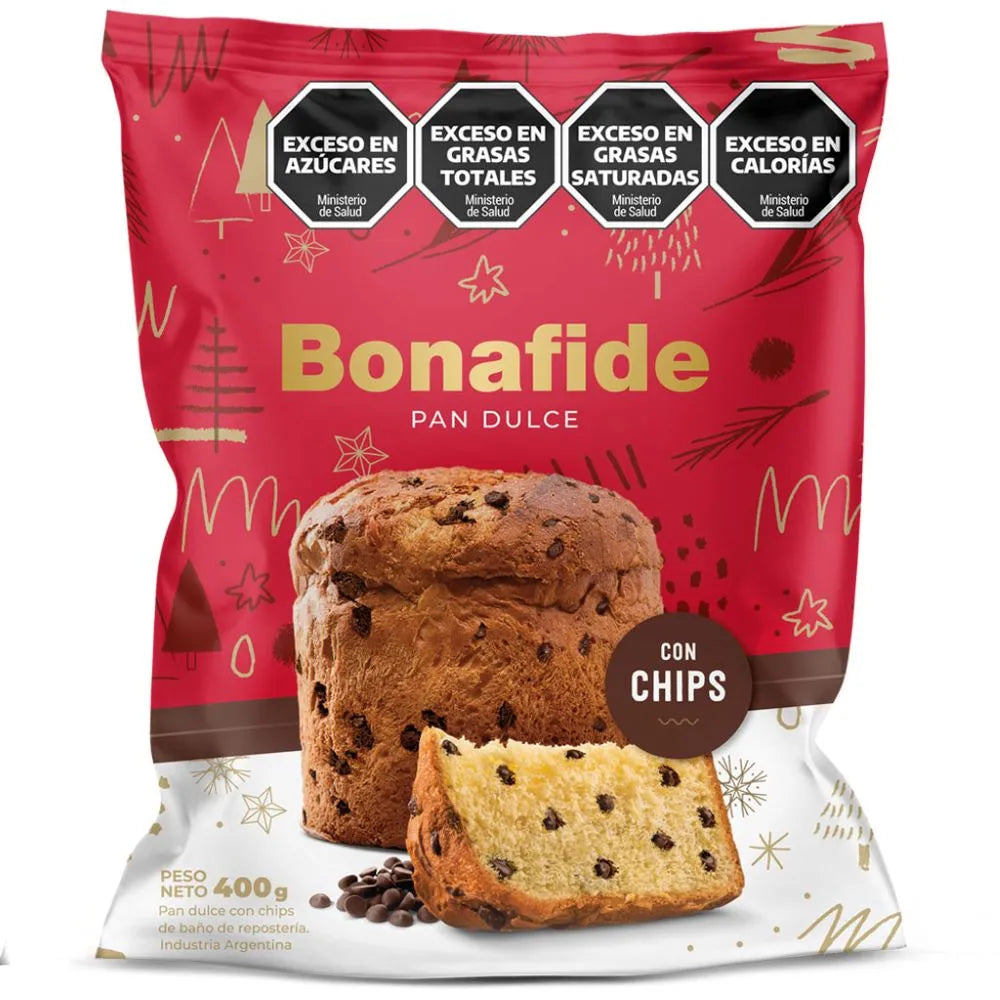 Pan Dulce Chips De Chocolate Bonafide 400 Gr.