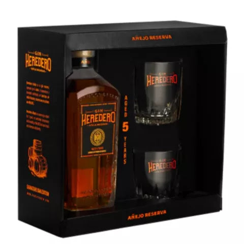 Gin Heredero Añejo c/ Estuche + 2 Vasos
