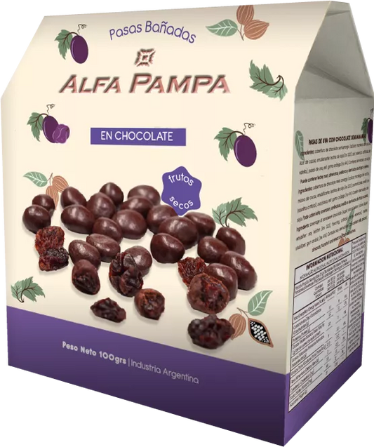 Pasa de Uva Alfa Pampa Bañada con Chocolate Semiamargo - 100 grs