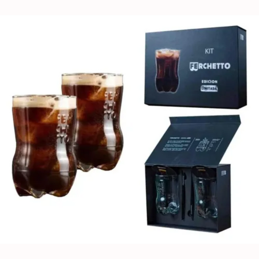 Gift Box Ferchetto doble c/estuche (2 Vasos + 2 Removedores + 2 Posavasos)