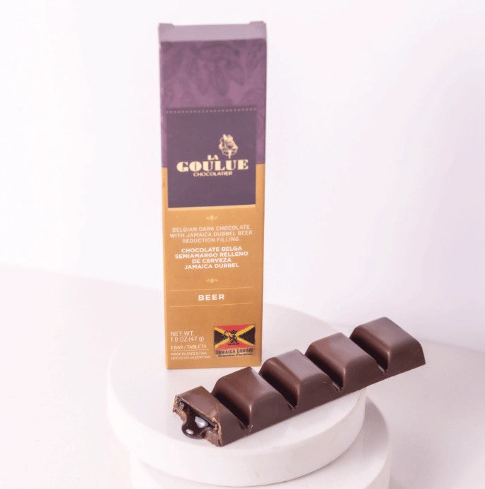 Barra de Chocolate Rellena de Cerveza Jamaica Dubbel - 47gr