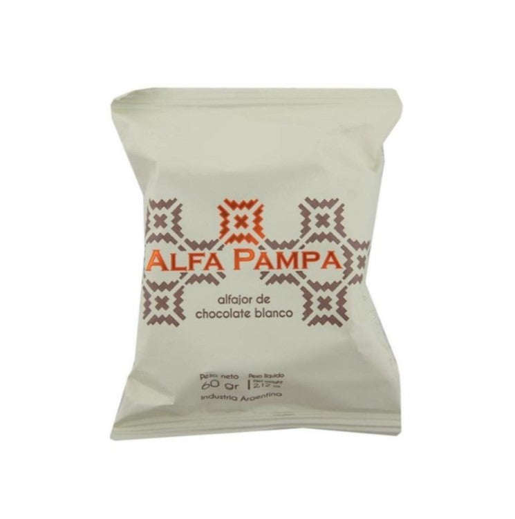 Alfajor Alfa Pampa Chocolate VINO BLANCO 60 grs - Display x 6 unid