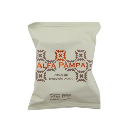 Alfajor Alfa Pampa Chocolate VINO BLANCO 60 grs - Display x 6 unid