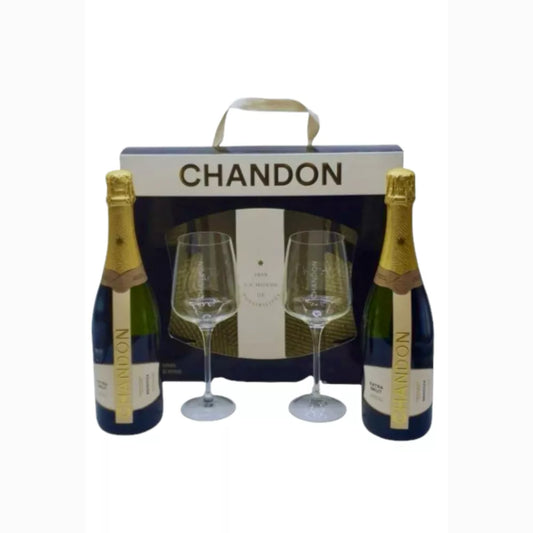 Chandon Extra Brut con Estuche (2 botellas + 2 copas) - 750 ml