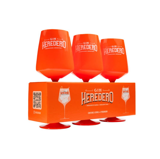 Estuche Copa x 3 Acrilico Gin Heredero