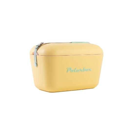Conservadora Polarbox Retro Amarilla c/ correa Verde - 20 Lts