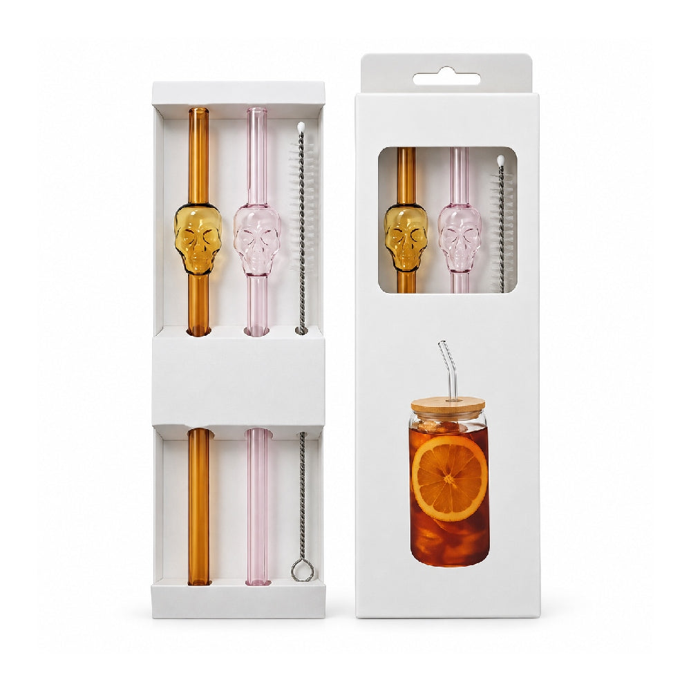 Set x 2 Sorbetes Vidrio Calavera c/ Cepillo